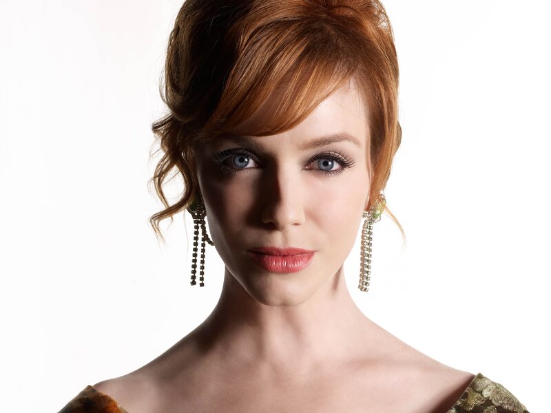 Woman with Red Hair — Dramatic, Photograph, Earrings, Makeup