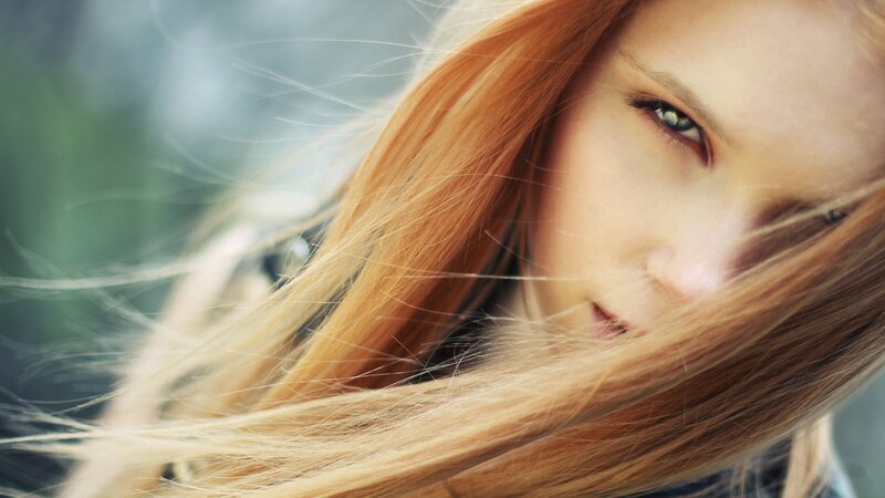 Woman with Red Hair — Dramatic, Photograph, Eyes, Face, Brown