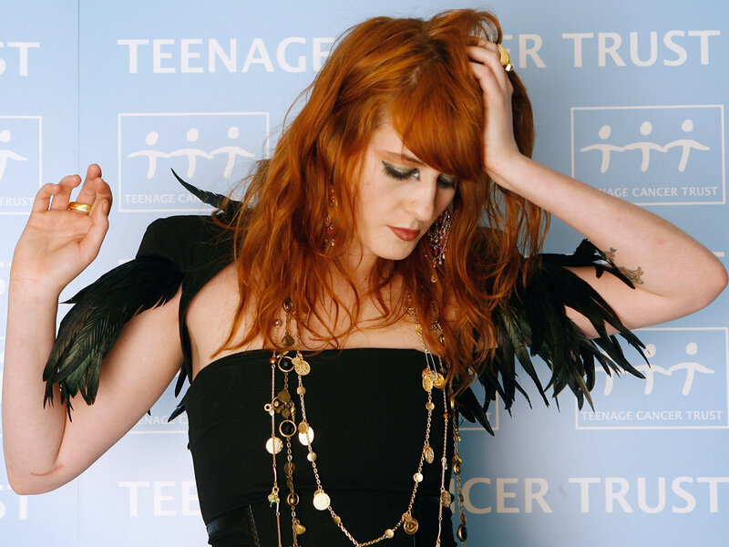 Woman with Red Hair — Dramatic, Photograph, Feathered Wings