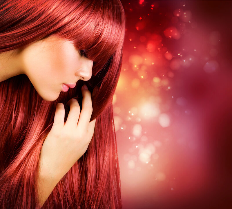 Woman with Red Hair — Dramatic, Photograph, Hand, Bokeh
