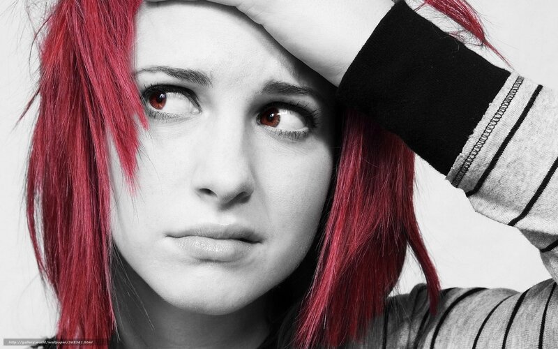 Woman with Red Hair — Dramatic, Photograph, Hand, Sweater