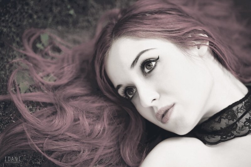 Woman with Red Hair — Dramatic, Photograph, Lace Collar