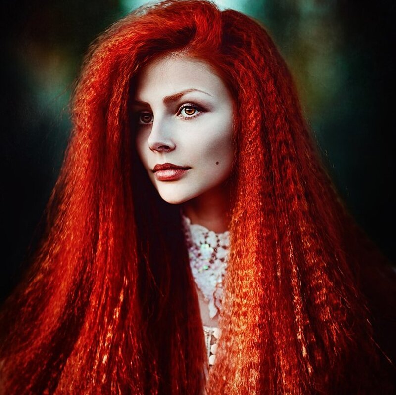 Woman with Red Hair — Dramatic, Photograph, Long Hair