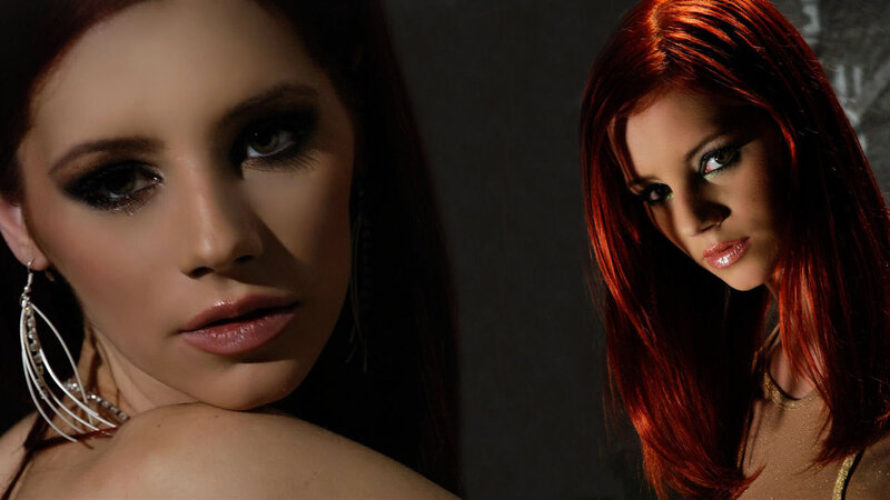 Woman with Red Hair — Dramatic, Photograph, Makeup, Earrings