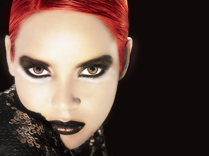 Woman with Red Hair — Dramatic, Photograph, Makeup, Sequins