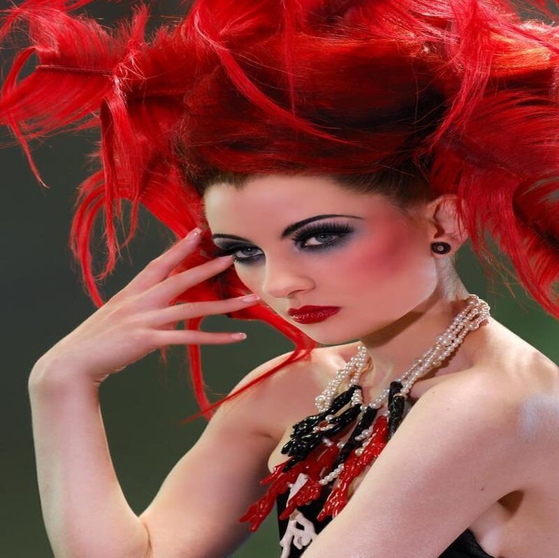 Woman with Red Hair — Dramatic, Photograph, Makeup