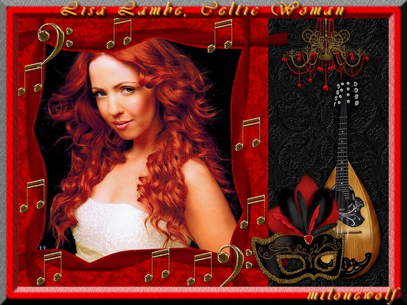 Woman with Red Hair — Dramatic, Photograph, Musical Notes