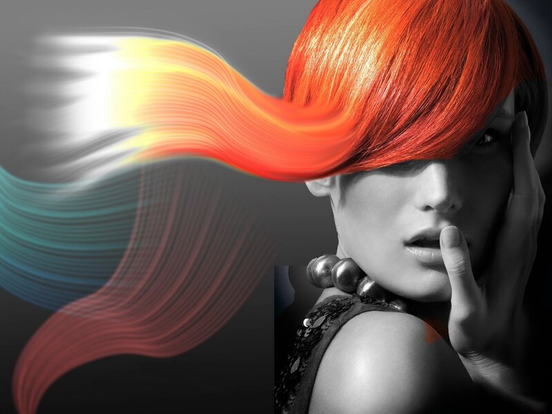 Woman with Red Hair — Dramatic, Photograph, Necklace, Hand
