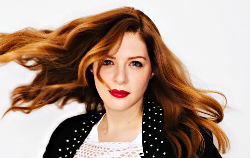 Woman with Red Hair — Dramatic, Photograph, Red Lipstick, Black Jacket