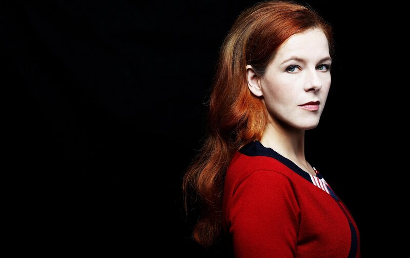 Woman with Red Hair — Dramatic, Photograph, Red Sweater