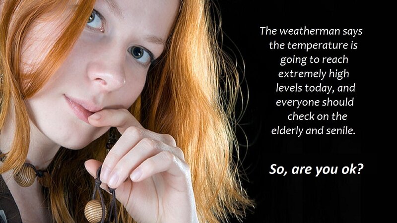 Woman with Red Hair — Dramatic, Photograph, Text