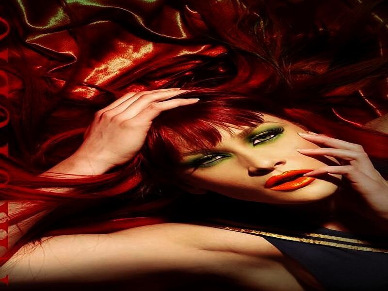 Woman with Red Hair — Dramatic, Photograph