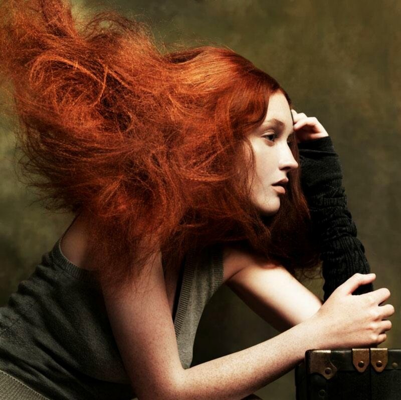 Woman with Red Hair — Dramatic, Photograph, Trunk