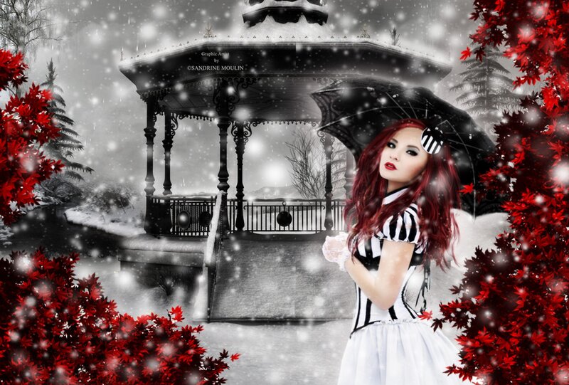Woman with Red Hair — Dramatic, Winter