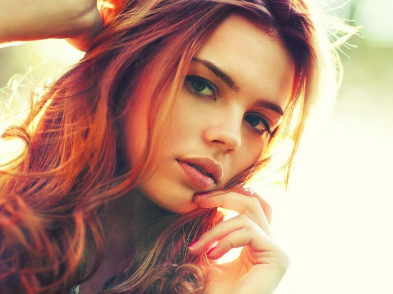 Woman with Red Hair — Dramatic, Yellow