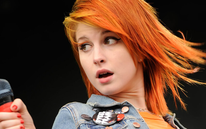 Woman with Red Hair — Energetic, Photograph, Microphone