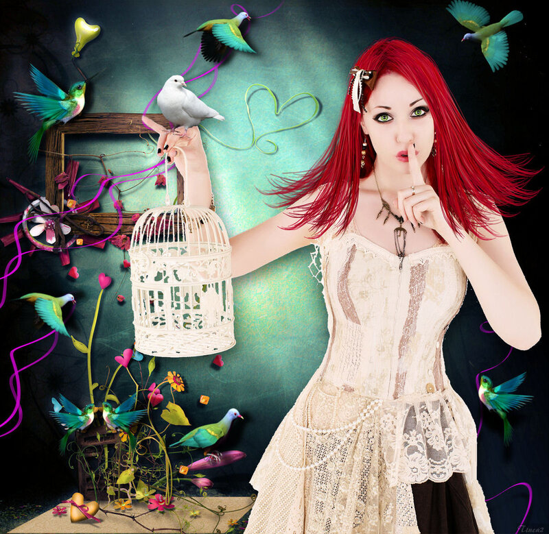 Woman with Red Hair — Fantastical, Digital Art
