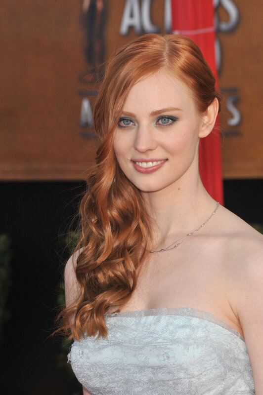 Woman with Red Hair — Formal, Photograph, Dress, Necklace, Red Carpet