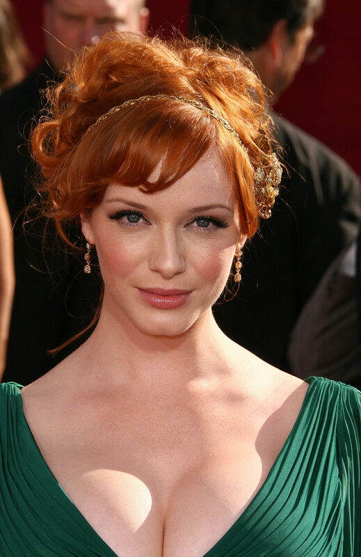 Woman with Red Hair — Formal, Photograph, Green Dress, Headband