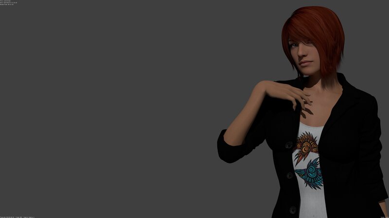 Woman with Red Hair — Gray, Neutral, 3d Render