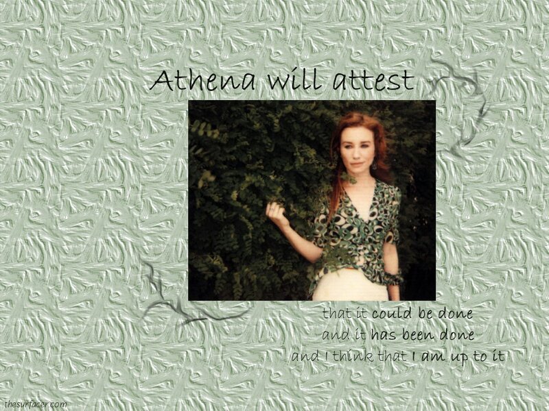 Woman with Red Hair — Green, Calm, Photograph, Text