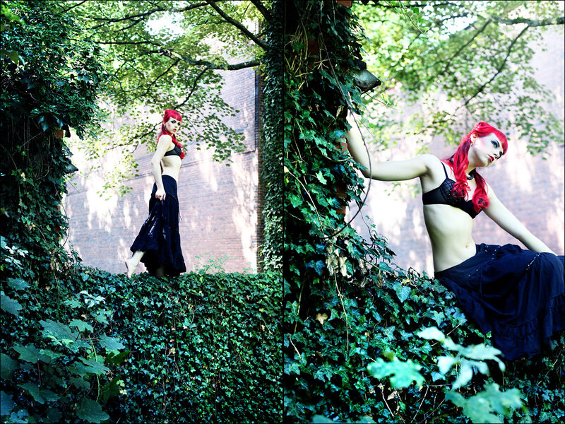 Woman with Red Hair — Green, Dramatic, Afternoon, Photograph