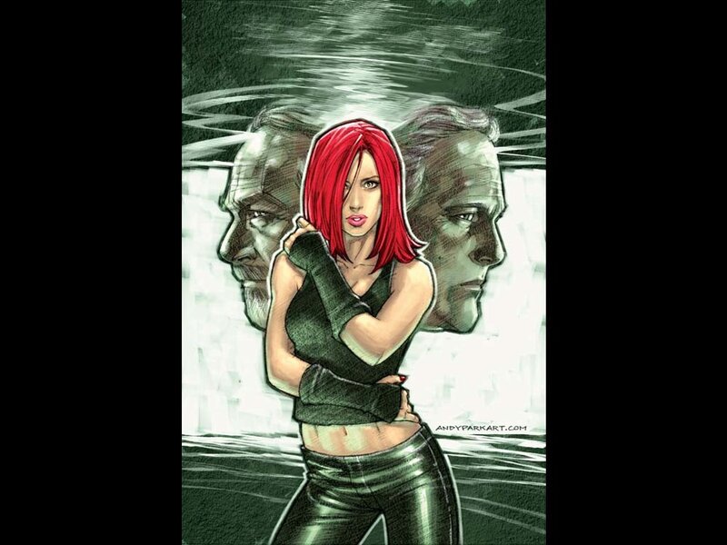 Woman with Red Hair — Green, Dramatic, Comic