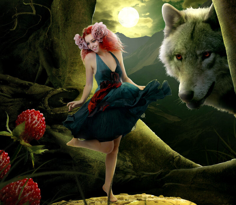Woman with Red Hair — Green, Fantastical