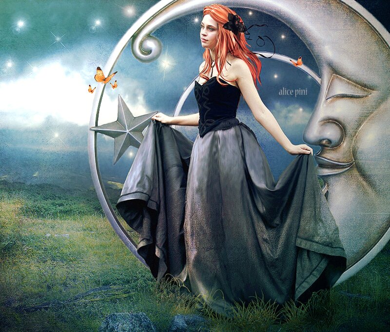 Woman with Red Hair — Green, Fantasy