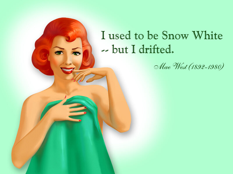 Woman with Red Hair — Green, Playful, Illustration