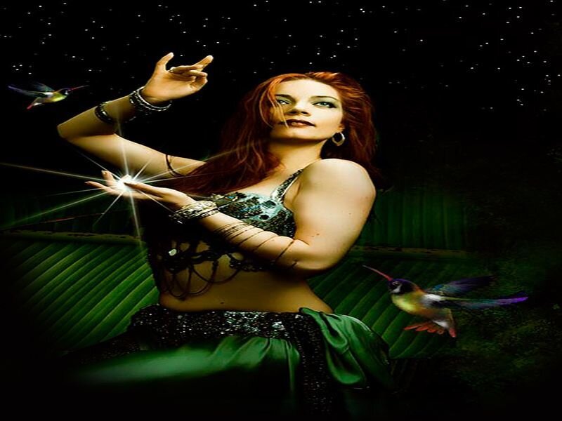 Woman with Red Hair — Green