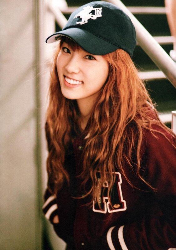Woman with Red Hair — Happy, Photograph, Baseball Cap