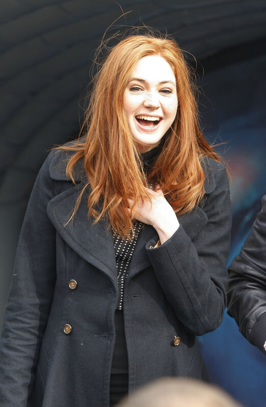 Woman with Red Hair — Happy, Photograph, Coat