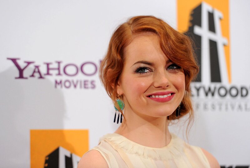 Woman with Red Hair — Happy, Photograph, Earrings, Backdrop