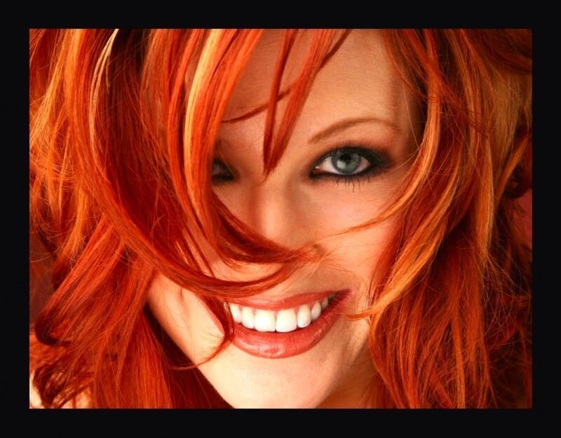 Woman with Red Hair — Happy