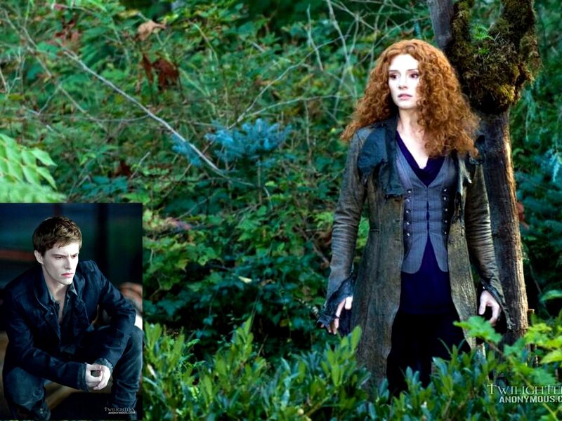 Woman with Red Hair in Forest — Green, Dramatic