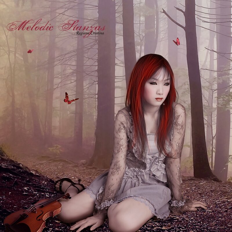 Woman with Red Hair in Forest — Serene, Morning