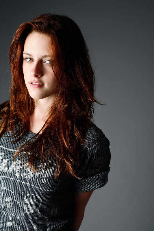 woman with red hair in studio