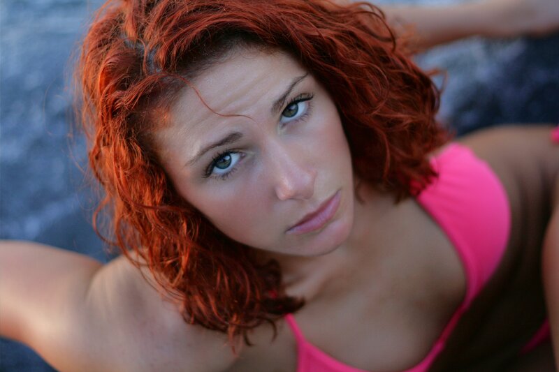 Woman with Red Hair — Intense, Afternoon, Photograph