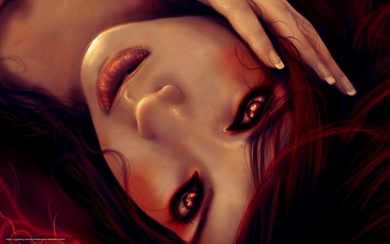 woman with red hair lying down