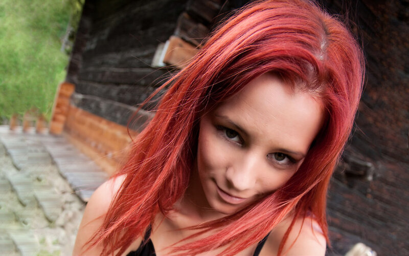 Woman with Red Hair — Natural, Afternoon, Photograph