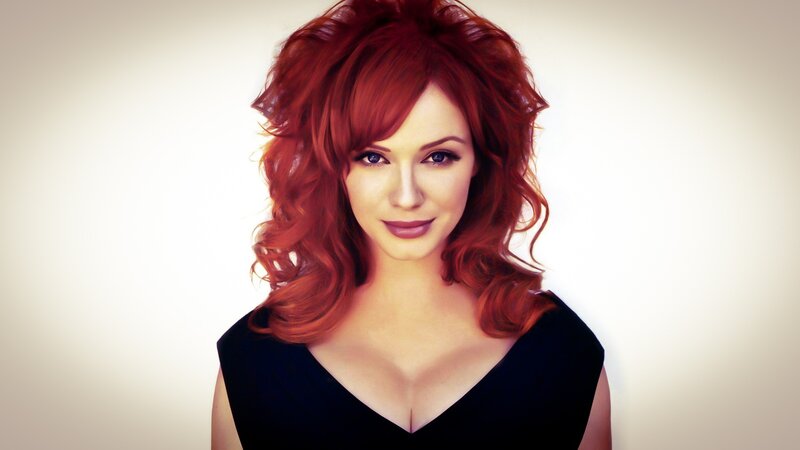Woman with Red Hair — Neutral, Photograph, Black Top, Studio Background
