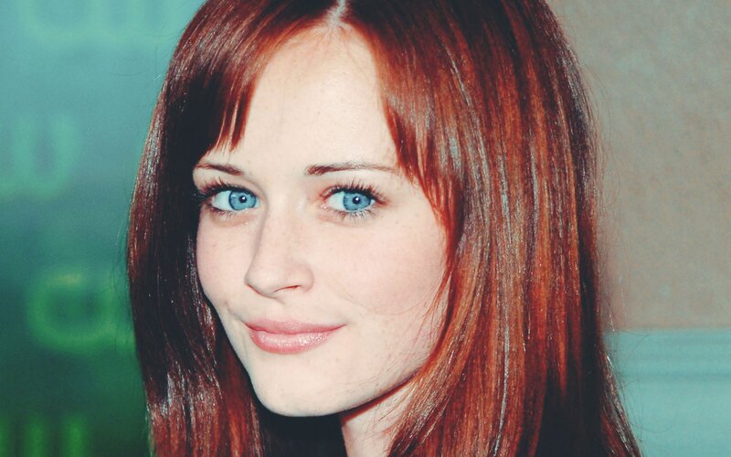 Woman with Red Hair — Neutral, Photograph, Blue Eyes, Bangs