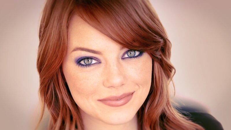 Woman with Red Hair — Neutral, Photograph, Blue Eyes, Makeup, Smile, Brown