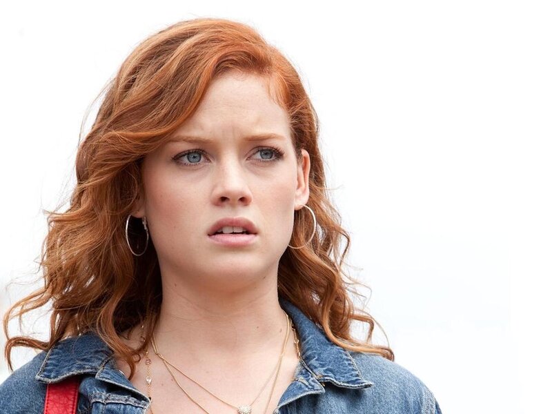 Woman with Red Hair — Neutral, Photograph, Denim Jacket