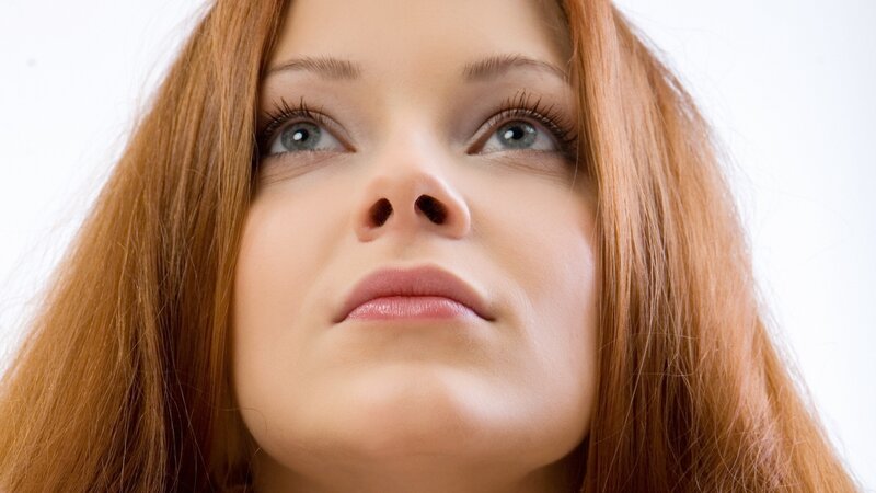 Woman with Red Hair — Neutral, Photograph, Eyes, Face, White