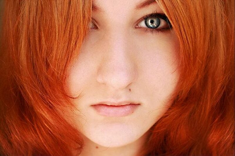 Woman with Red Hair — Neutral, Photograph, Eyes, White
