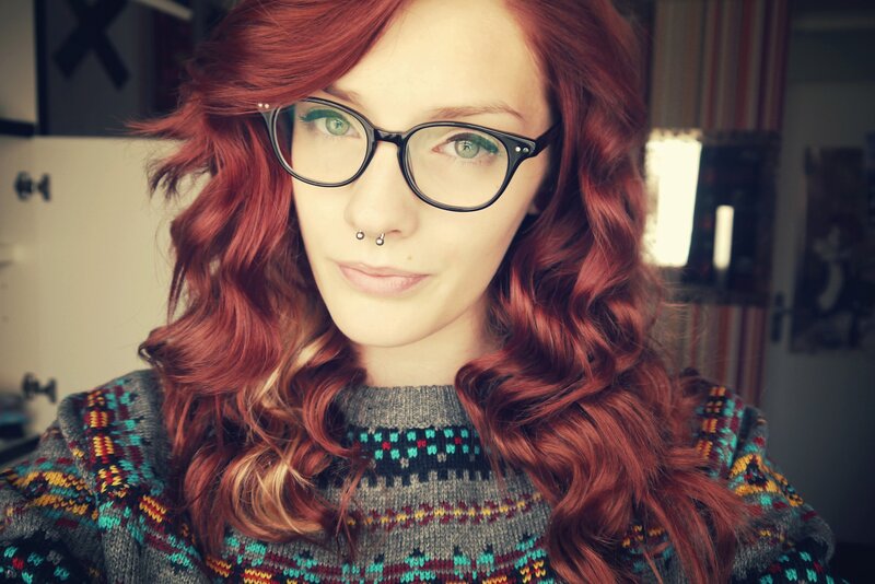Woman with Red Hair — Neutral, Photograph, Glasses, Piercing