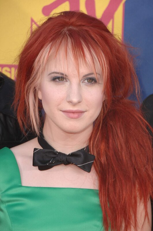 Woman with Red Hair — Neutral, Photograph, Green Dress, Black Bow Tie, Red Hair