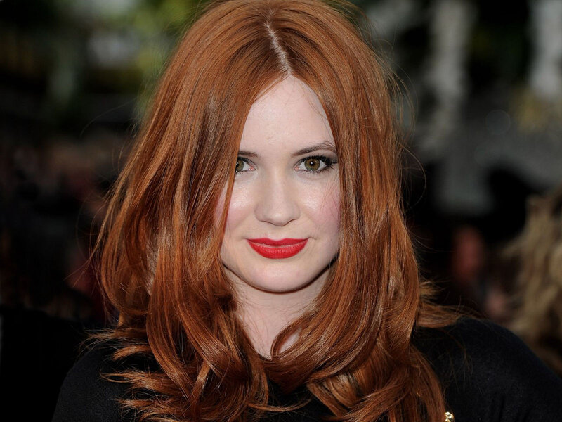 Woman with Red Hair — Neutral, Photograph, Red Lipstick